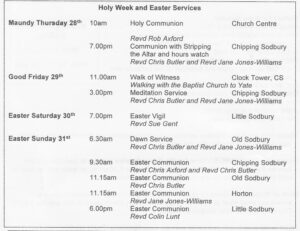 SVB Easter services