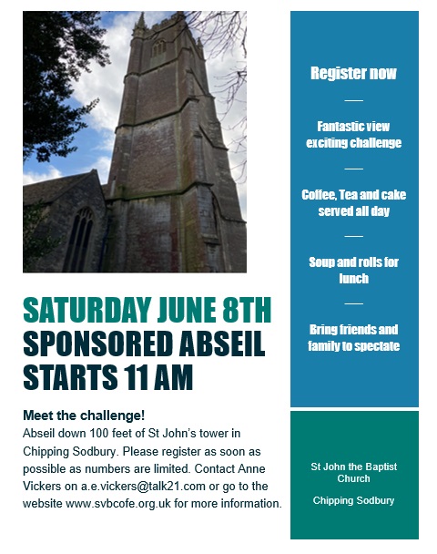 St John's Abseiling poster for June 8 2024