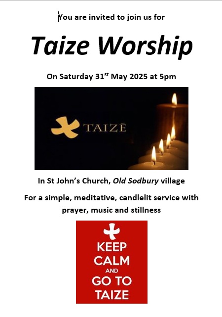 Taize poster May 2025 Taize evening May 31