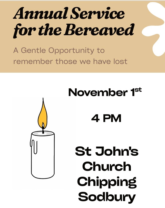 Annual service for the Bereaved - Nov 1st 